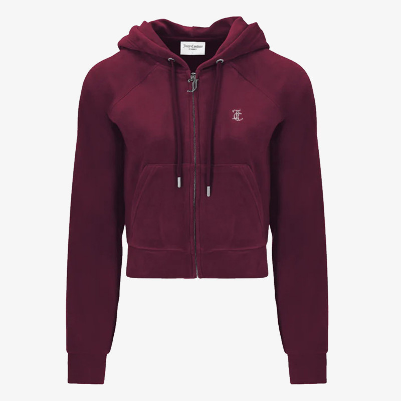 JUICY COUTURE Majica s kapuljačom na patent CLASSIC VELOUR 