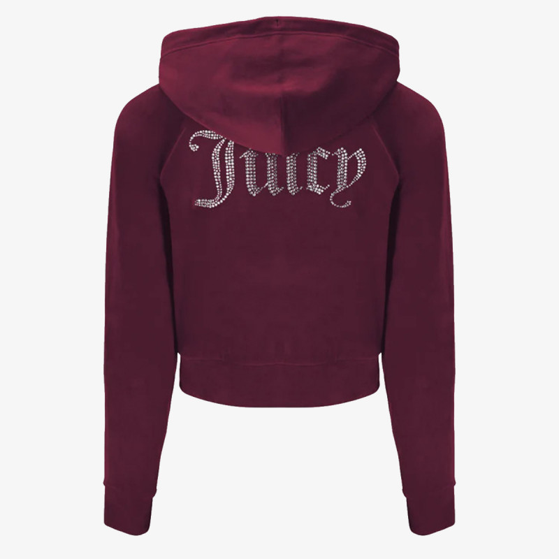 JUICY COUTURE Majica s kapuljačom na patent CLASSIC VELOUR 