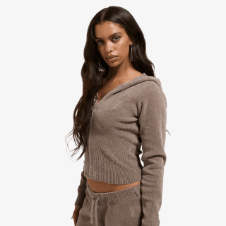JUICY COUTURE Majica s kapuljačom na patent MAYA KNIT HOODI 