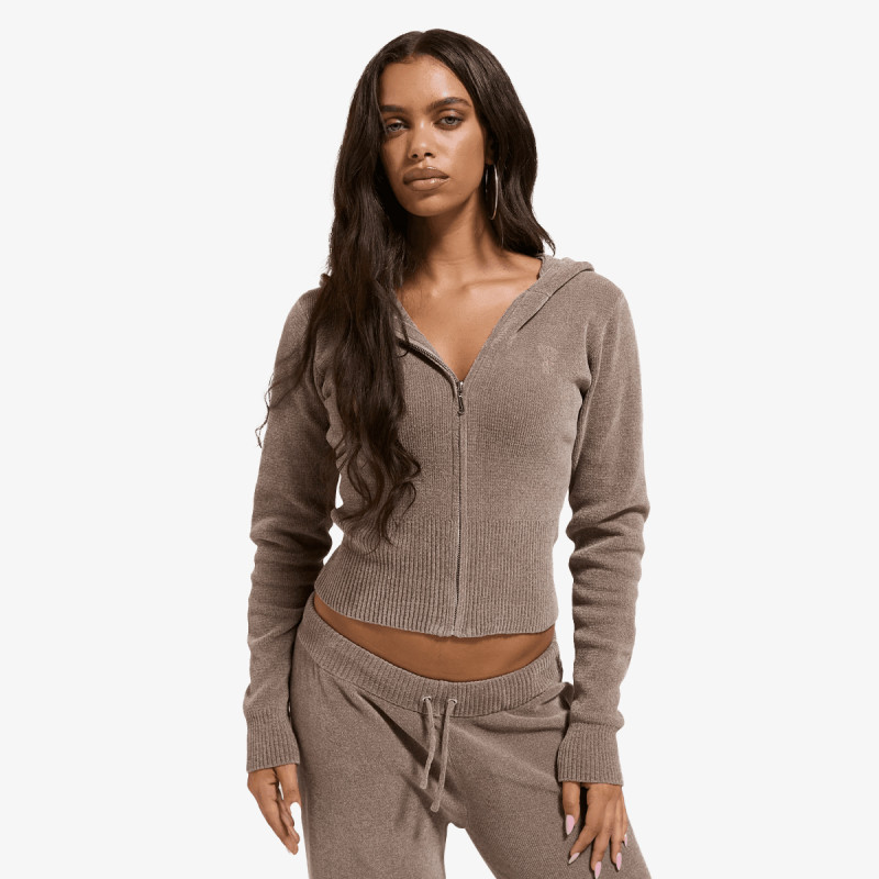 JUICY COUTURE Majica s kapuljačom na patent MAYA KNIT HOODI 