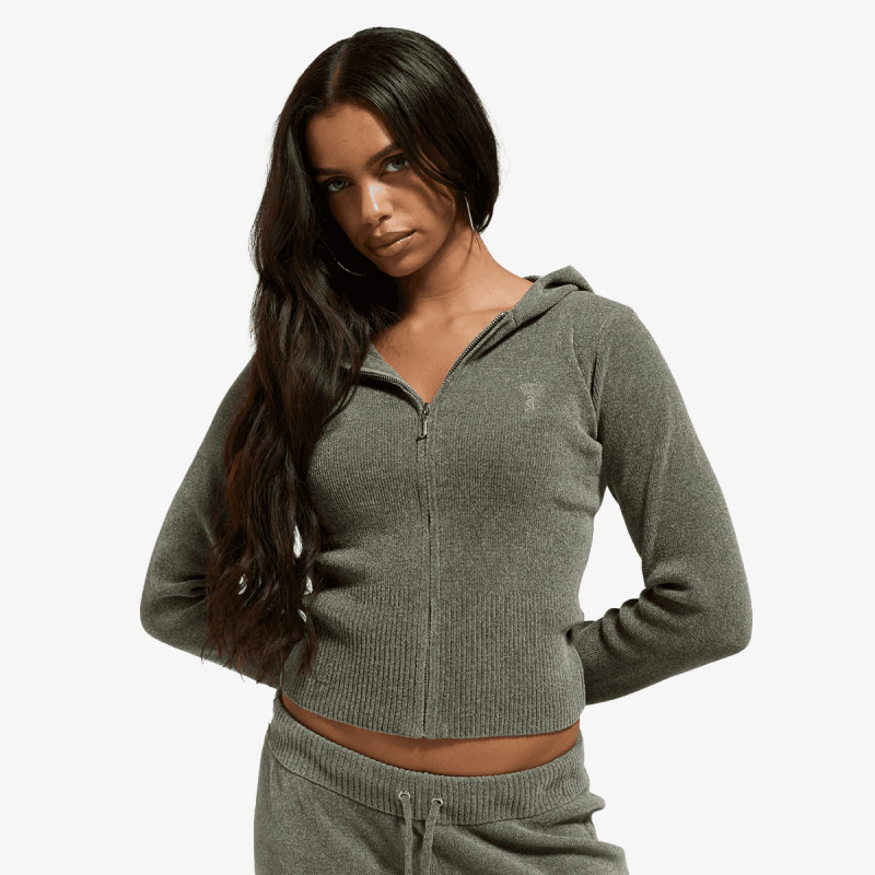 JUICY COUTURE Majica s kapuljačom na patent MAYA KNIT HOODI 