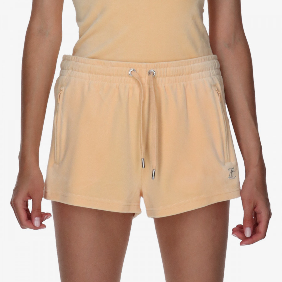 JUICY COUTURE Kratke hlače VELOUR TRACK SHORTS WITH DIAMANTE BRANDI 