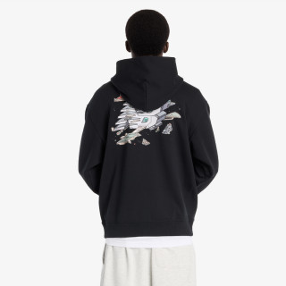 NEW BALANCE Majica s kapuljačom Ghica Sport Station Hoodie - BLACK 