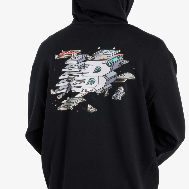 NEW BALANCE Majica s kapuljačom Ghica Sport Station Hoodie - BLACK 