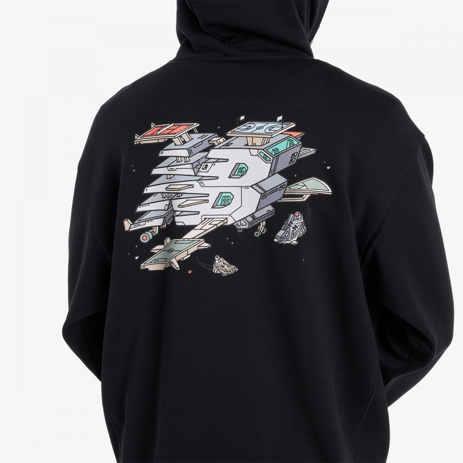 NEW BALANCE Majica s kapuljačom Ghica Sport Station Hoodie - BLACK 