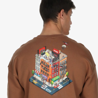 SPRAYGROUND Majica s kapuljačom BLOCK PARTY CREWNECK BROWN 