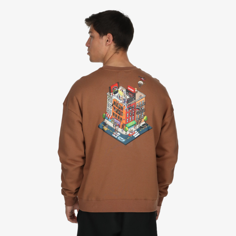 SPRAYGROUND Majica s kapuljačom BLOCK PARTY CREWNECK BROWN 