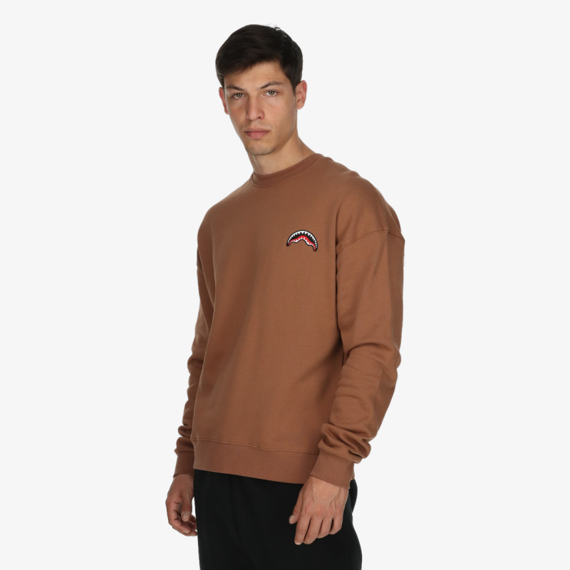 SPRAYGROUND Majica s kapuljačom BLOCK PARTY CREWNECK BROWN 