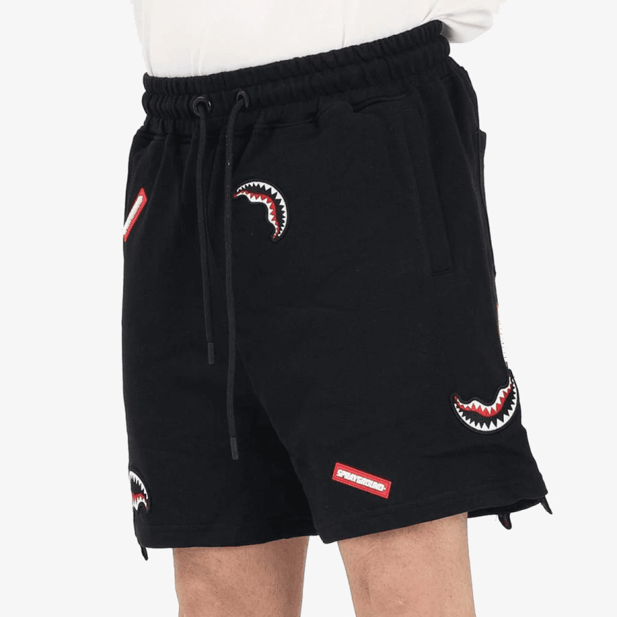 SPRAYGROUND Kratke hlače SHARK PATCHES SHORTS BLK 