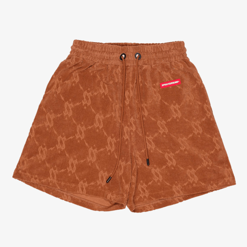 SPRAYGROUND Kratke hlače ALL THE MONEY SHORTS BROWN 