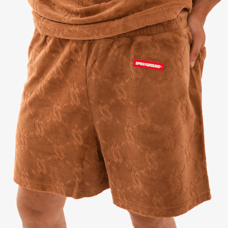 SPRAYGROUND Kratke hlače ALL THE MONEY SHORTS BROWN 