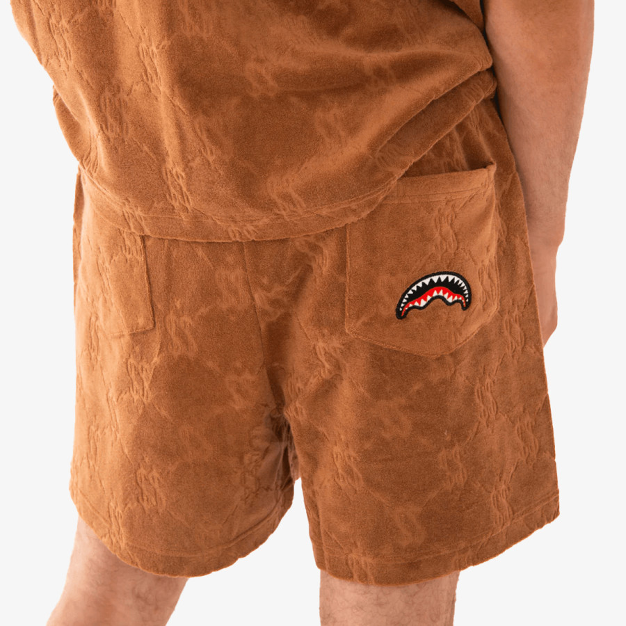 SPRAYGROUND Kratke hlače ALL THE MONEY SHORTS BROWN 