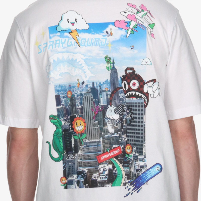 SPRAYGROUND Kratke hlače CHARACTER INVASION T-SHIRT WHT 