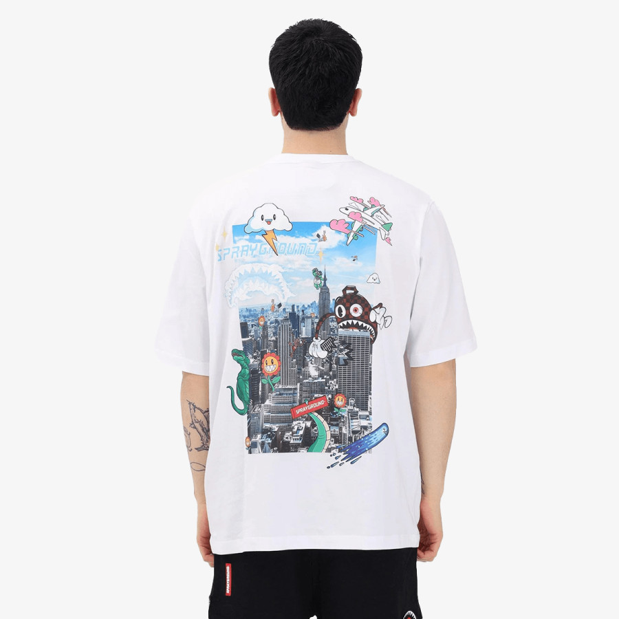 SPRAYGROUND Kratke hlače CHARACTER INVASION T-SHIRT WHT 