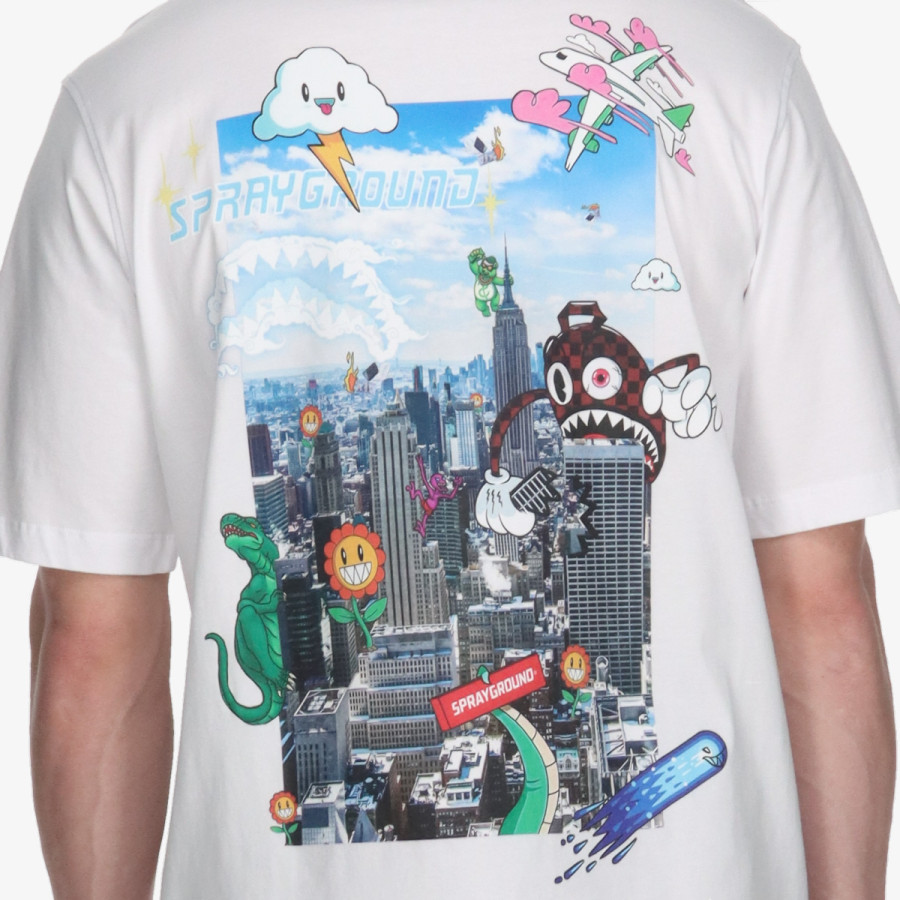 SPRAYGROUND Kratke hlače CHARACTER INVASION T-SHIRT WHT 
