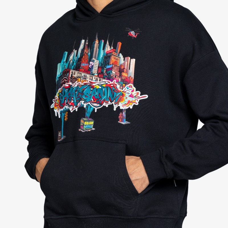 SPRAYGROUND Majica s kapuljačom CITY SKYLINE COMFY HOODIE BLK 