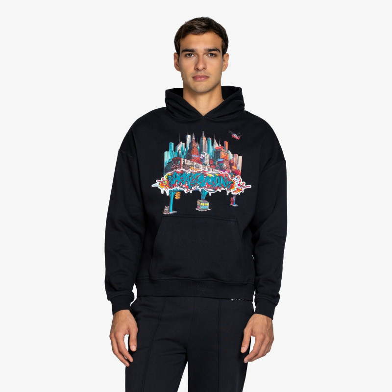 SPRAYGROUND Majica s kapuljačom CITY SKYLINE COMFY HOODIE BLK 