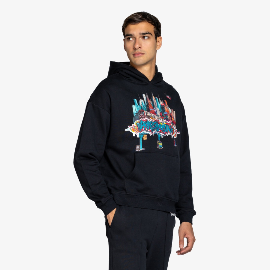 SPRAYGROUND Majica s kapuljačom CITY SKYLINE COMFY HOODIE BLK 