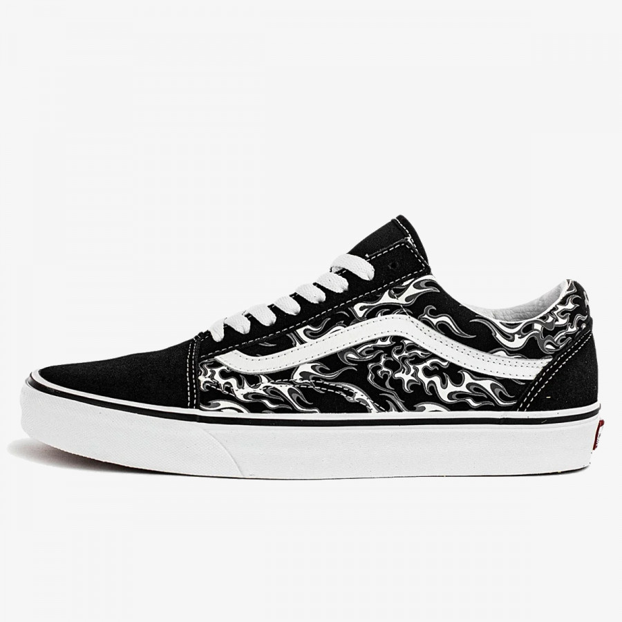 VANS Tenisice Old Skool FLAMES BLACK/TRUE WHITE 